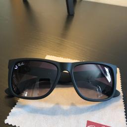 Genuine Ray Ban Justin Matt Black sunglasses, hardly ever worn selling due to no longer wearing contact lenses.