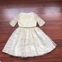Gold and ivory lace girls dress from monsoon
Age 3
Great condition