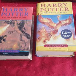 Six Harry Potter books. Not in the best of conditions, but still readable. Collection only.