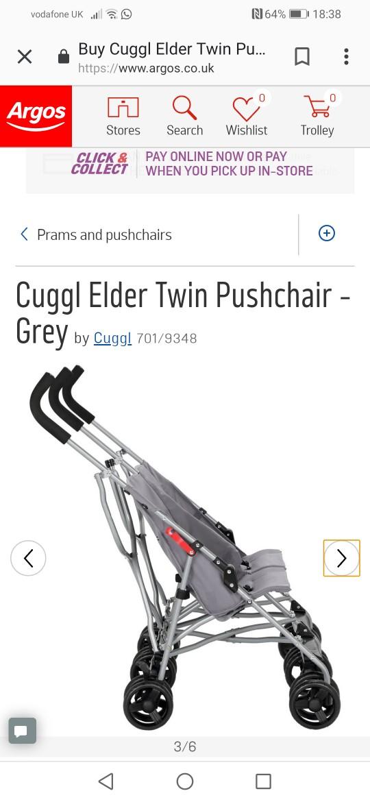 Cuggl elder hotsell twin pushchair