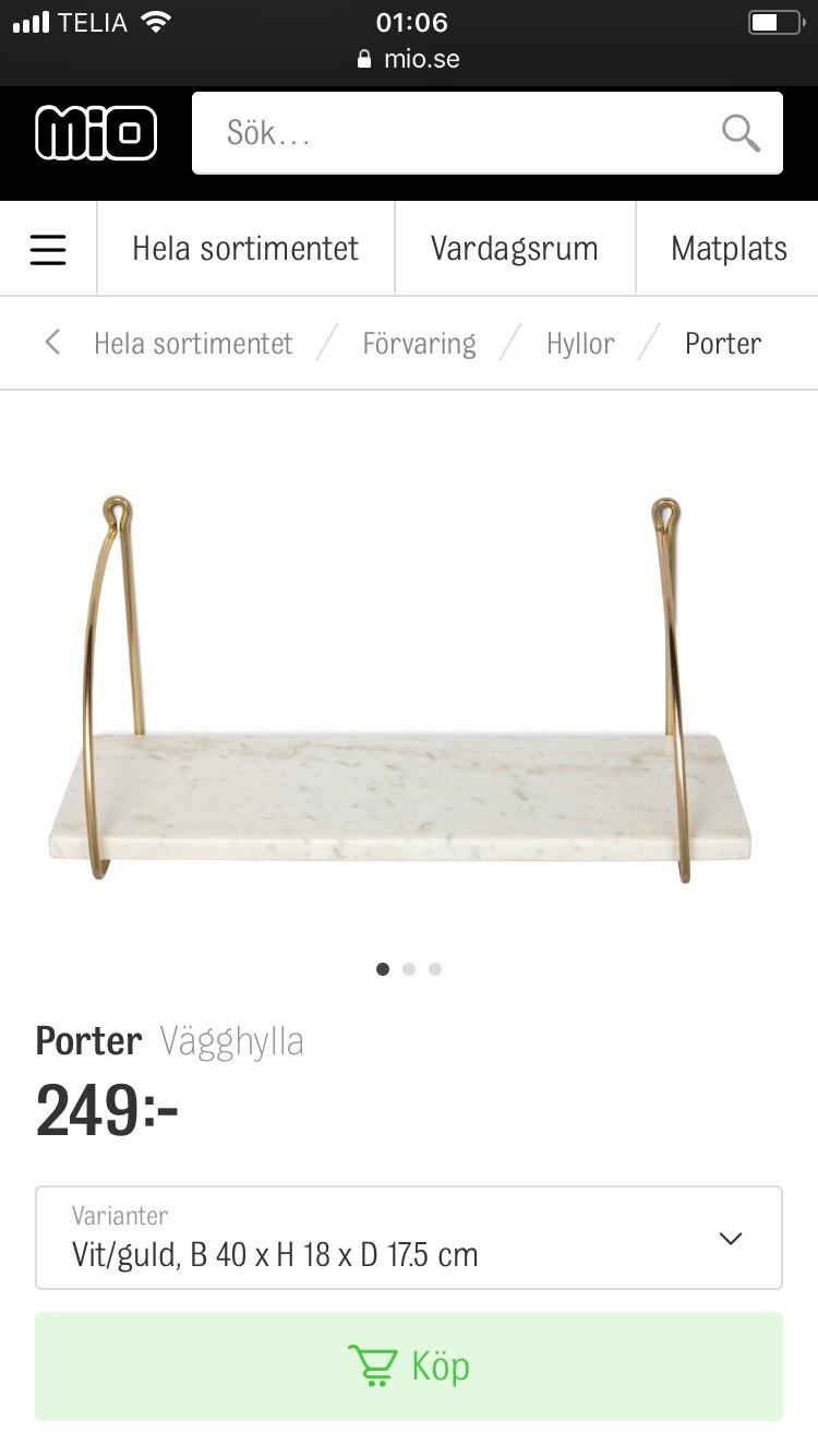 mio-hylla-porter-marmor-in-177-44-barkarby-f-r-sek-300-00-zum-verkauf
