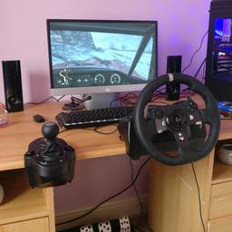 Here I have for sale is a Logitech g920 steering wheel for Xbox and pc it's in very good condition and everything works as it should I do have a stand for it which is included in the sale plays good with Forza horizon 4 any questions feel free to ask I can deliver local to belper