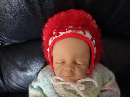Buy & Sell West Midlands Solihull - Photos for Premature Baby Crochet Fur Trim Hat Red