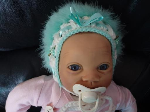 Buy & Sell West Midlands Solihull - Photos for Baby Crochet Fur Trim Hat NB Mint