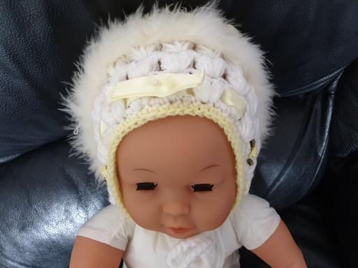 Buy & Sell West Midlands Solihull - Photos for Baby Crochet Fur Trim Hat 3 m Lemon
