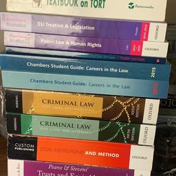 A selection of used law books available. 
19 books total. 
£1 each

Or £15 for all

Delivery available (at a cost)