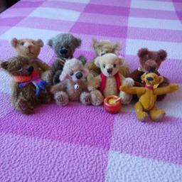 8 Collectable Minature Bears. Various Artists. Excellent condition.