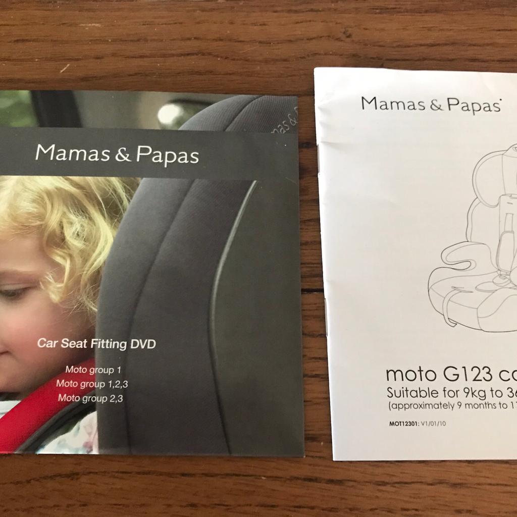 Mamas Papas moto G123 car seat 9 36kg in S41 Chesterfield for