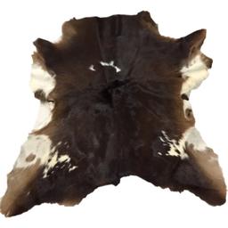 Real cow calf hide rug, cow calf hair on leather rug. It’s new , Natural & shiny hair , it’s fully chemical tanned rug, no chemical smell. 31*30 inches