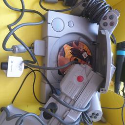 Playstation 1 console with time crisis game and gun. 
also comes with 2x controllers. 
used but in good condition. 
includes sing star mics and eye toy cam 
collection preferred, postage at buyers cost.