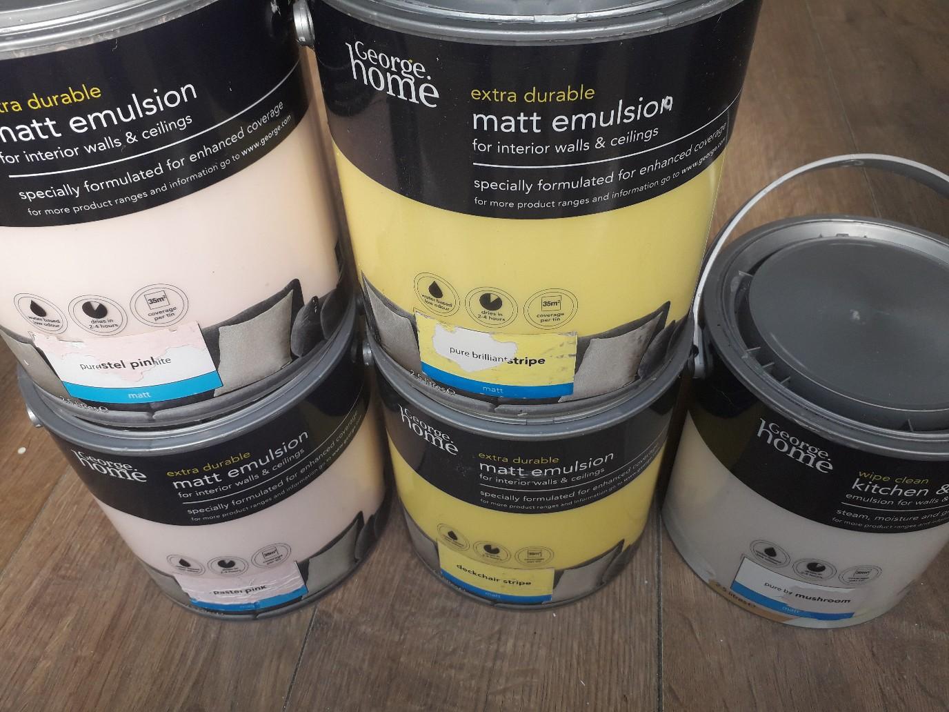 Home Asda paint. 5 x 2.5ltr new in Doncaster for £15.00 for sale Shpock