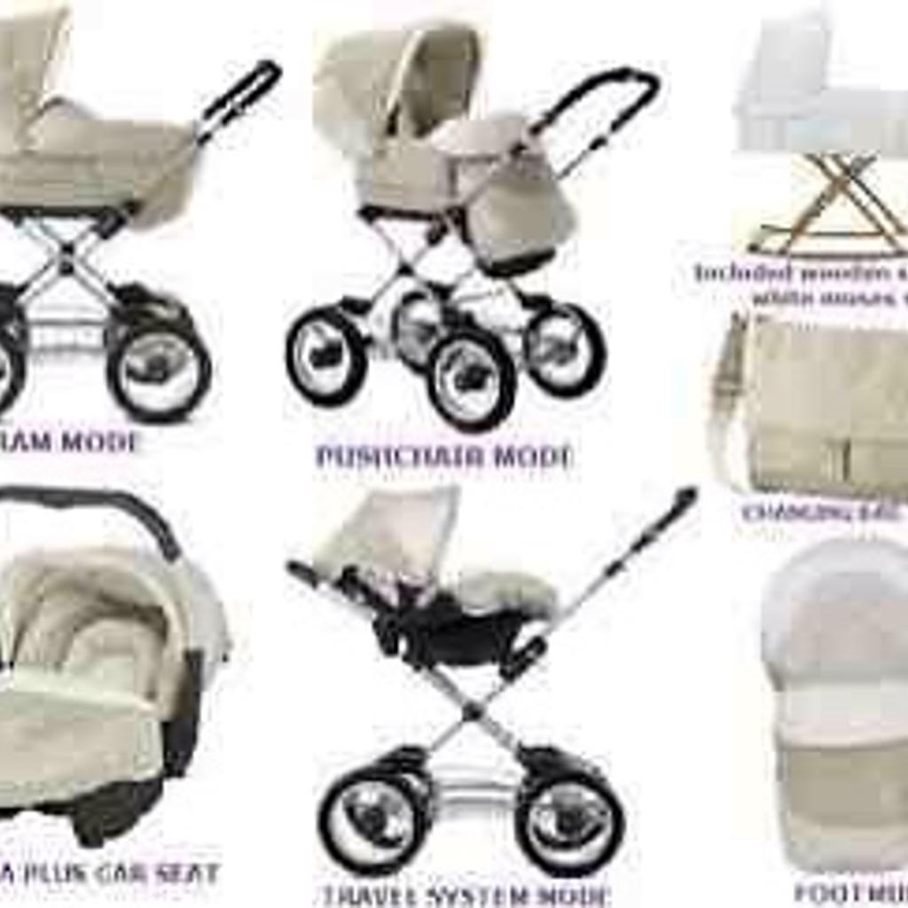 Cream silver cross outlet pram