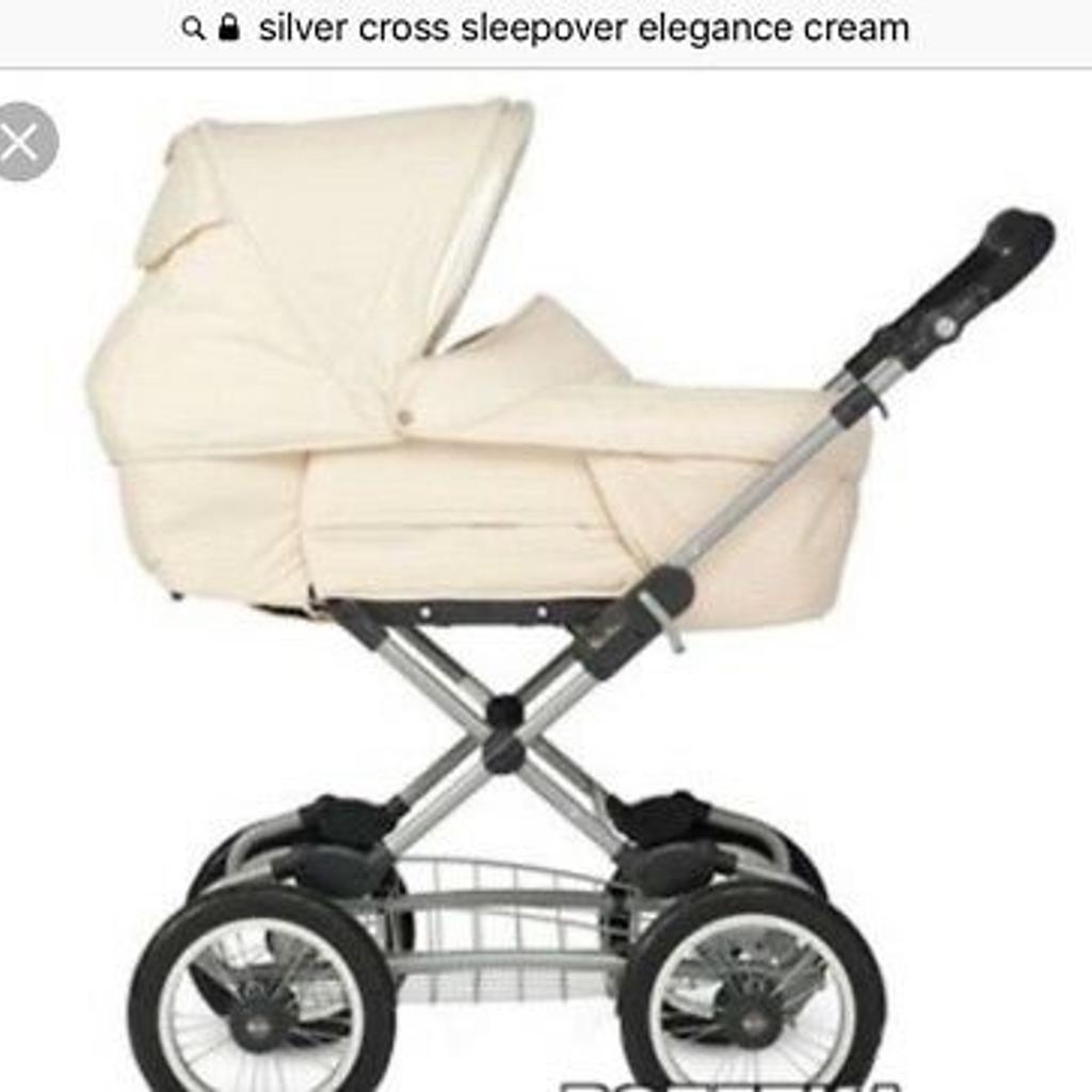 Cream silver cross clearance pram