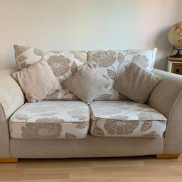 Barker and Stonehouse cream 3 seater and 2 seater sofa, great condition, very comfy. Foam filled so does not lose its shape. Cushion covers are also removable so can be machine washed. 

All cushions included and foot stool that has additional storage inside. 

Collection only.