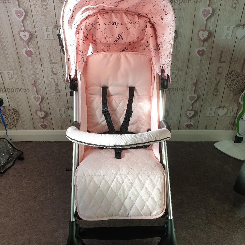 My babiie abbey catwalk mb51 pink bows clearance stroller