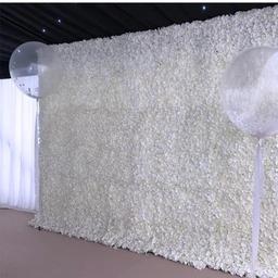Are you having an event? Why not hire our our 3D ivory flower wall which will provide you with the perfect backdrop.

our backdrops can come in many different sizes and can be used for a variety of functions.

please message us for availability and sizes.

why not combine our flower wall with one of our offer items to receive a discount.

other items available, LED dance floor, waffles, hot dog machine, Photobooth, magic mirror, candy floss and popcorn.

Pricing

from £180 for the day