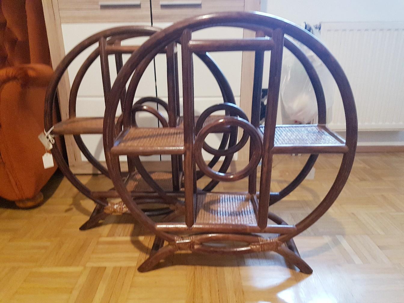 Blumenständer Aus Rattan – Dunkelblau, Handgefertigt | Ø Ca. 30 Cm, Höhe Ca. 28 Cm | Für Innen & Außen, Stilvolle Blumen-Deko