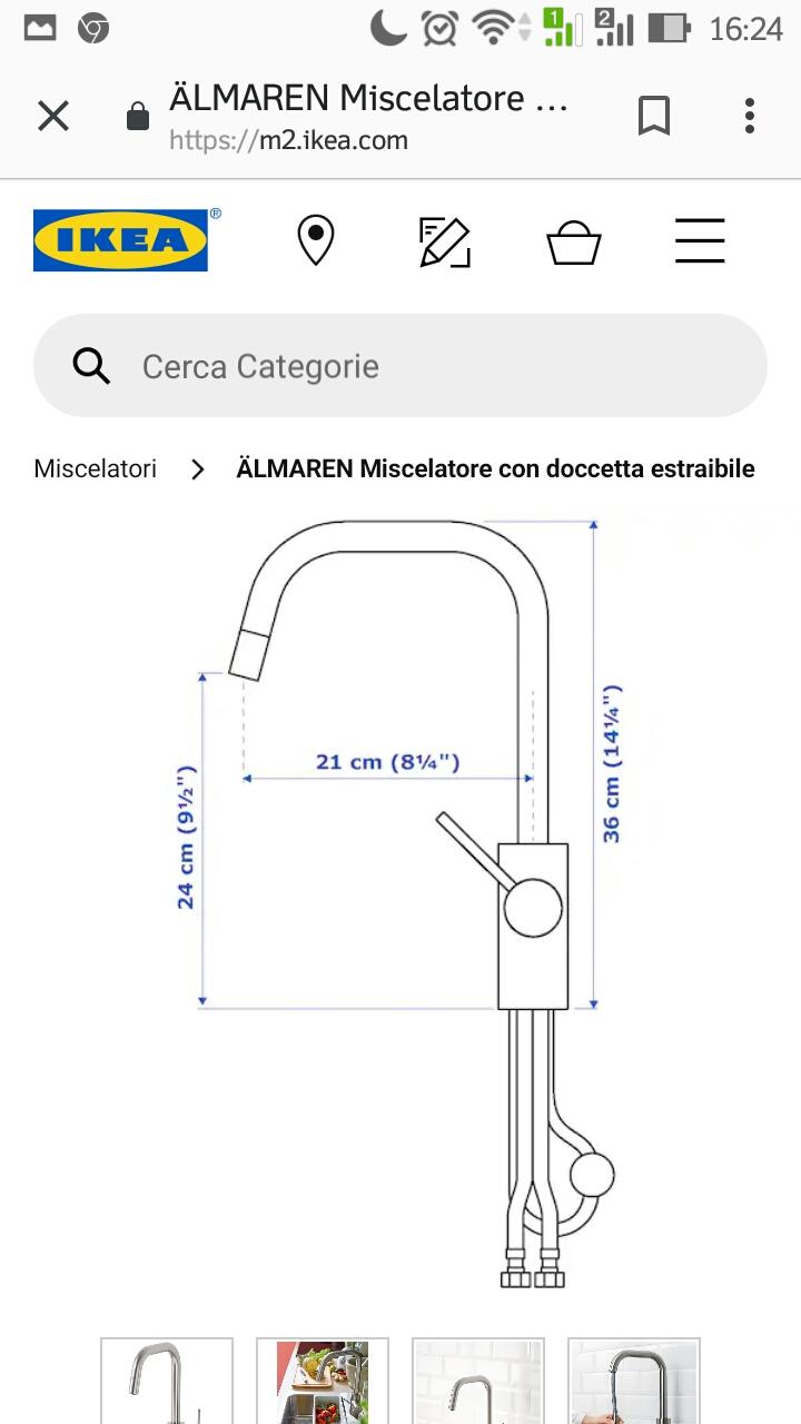 ÄLMAREN Miscelatore con doccetta estraibile, color acciaio inox - IKEA  Italia