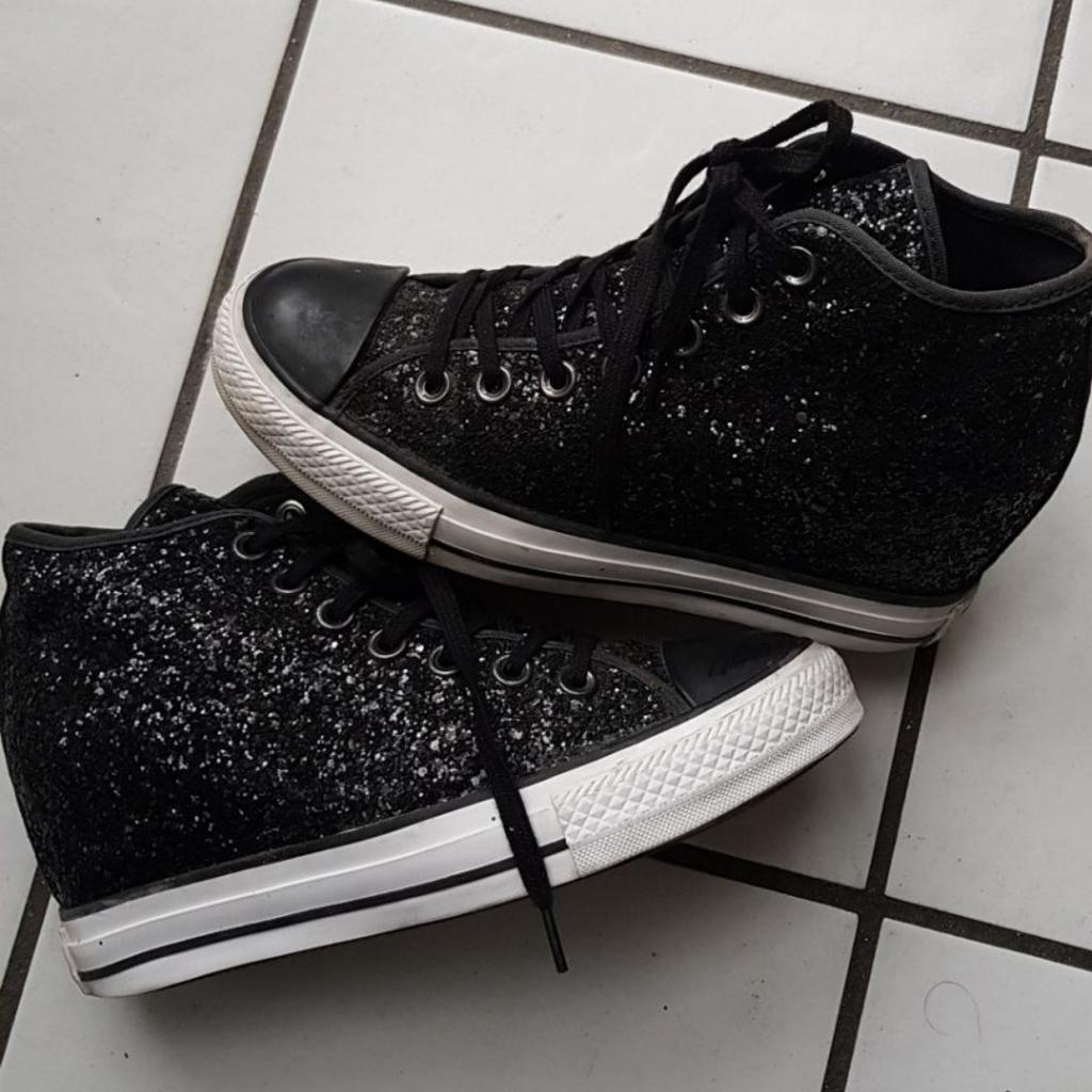 Converse nere con on sale zeppa