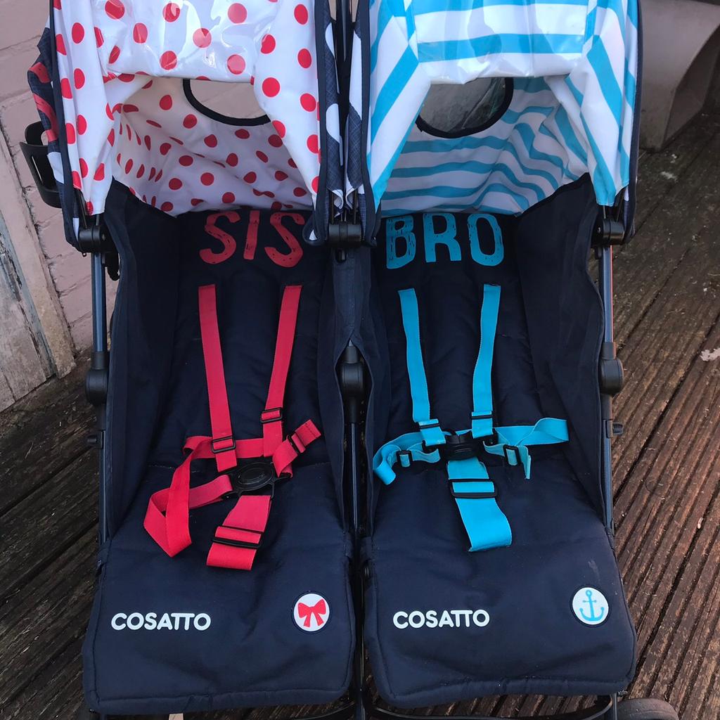 Cosatto bro and sis double outlet buggy