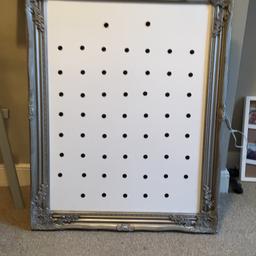 Beautiful silver wooden frame
72x93 cm
(Has been used for a pin board, but board can be removed)