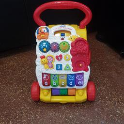 Colourful baby walker, plays songs and other fun sounds. Our little one loved this as a toy and it really helped develop her walking skills. Phone is missing from right hand side but otherwise in good working order. Collection only. Cash on collection.