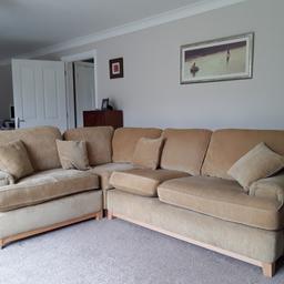 mustard/gold colour
large, very comfortable corner sofa
loved but in great condition, very solid sturdy construction 
selling due to house move
collection from downham market asap please
welcome to view