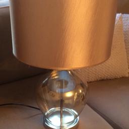 Lovely lamp 
Large shimmer shade 14cm
With smoked glass bottom 
Very pretty 
Views welcome