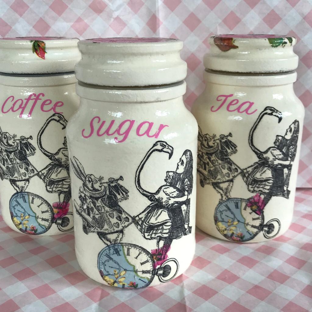 Alice in wonderland and the bees tea coffee sugar jar kitchen accessories  set