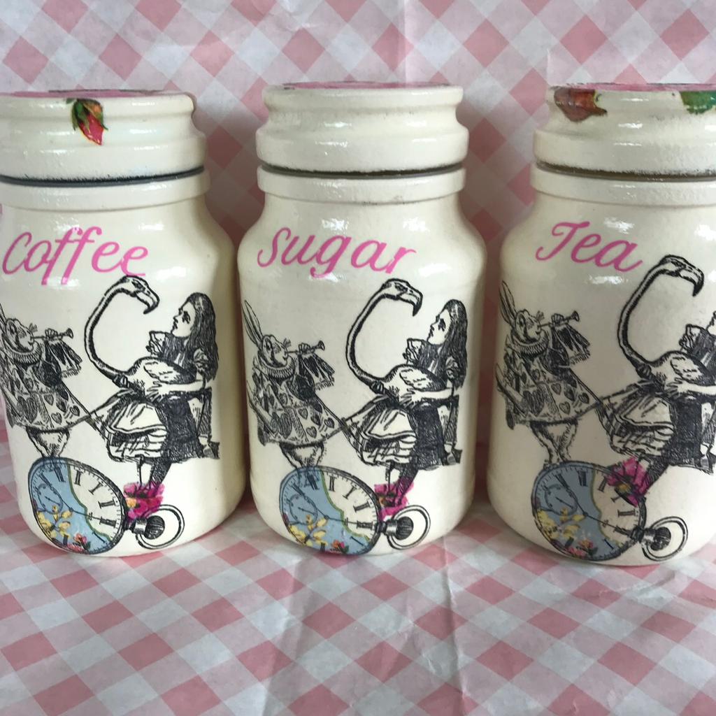 Alice in wonderland and the bees tea coffee sugar jar kitchen accessories  set