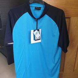 Ridge Biking Top blue with black short sleeves size L....new with tags ...these retail at £50