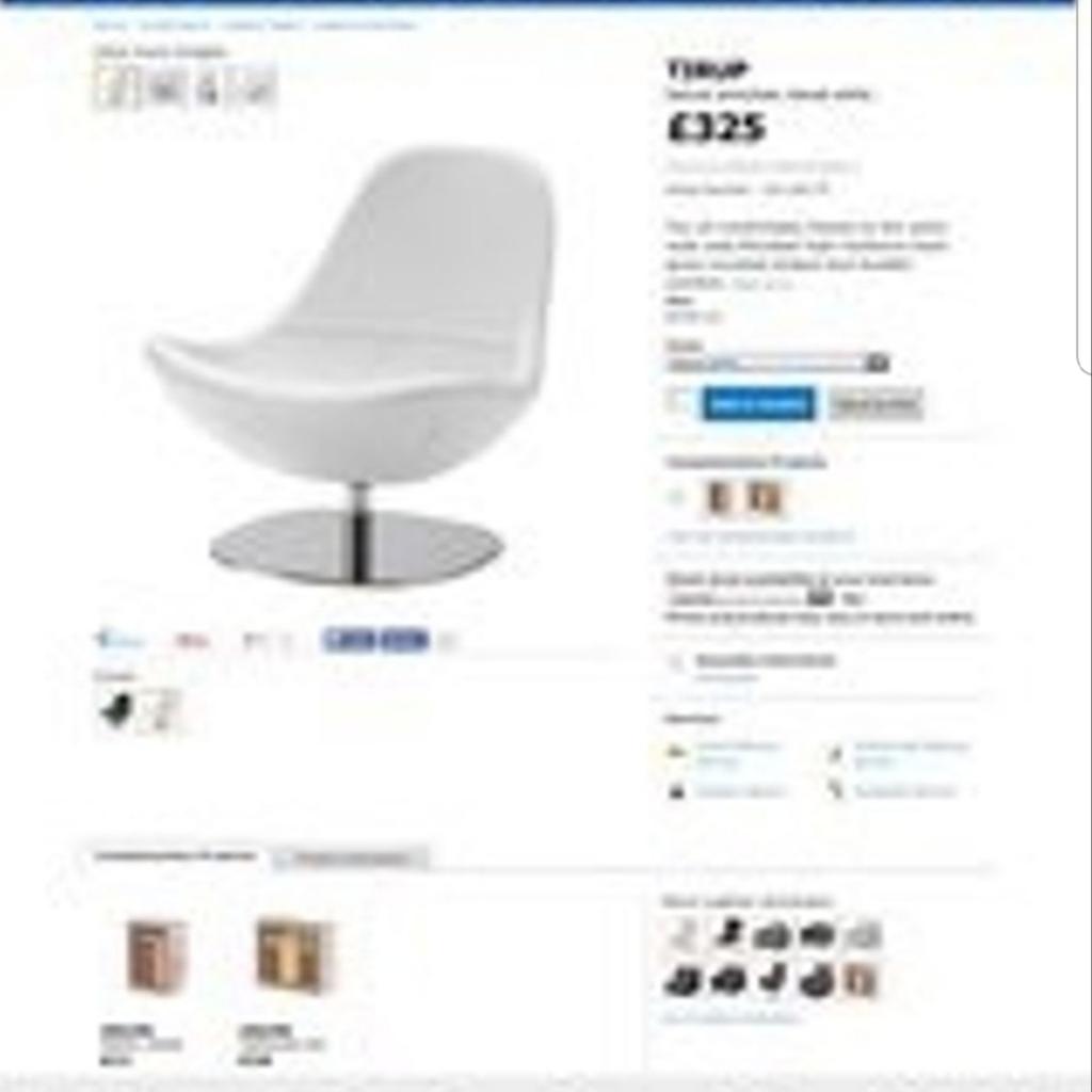 Ikea Tirup swivel chair white in E8 London für £ 150,00 zum Verkauf |  Shpock AT