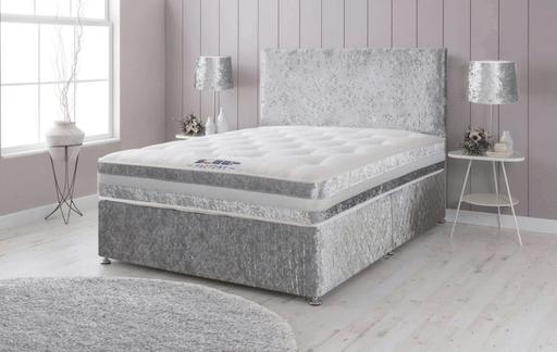 Buy & Sell Greater Manchester Manchester - Photos for Sleep Factory Ltd Crushed Velvet Divan Bed