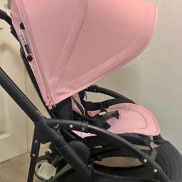 Bugaboo bee 3
True black frame
Soft pink hood and matching liner
Good used condition 2015 chassis