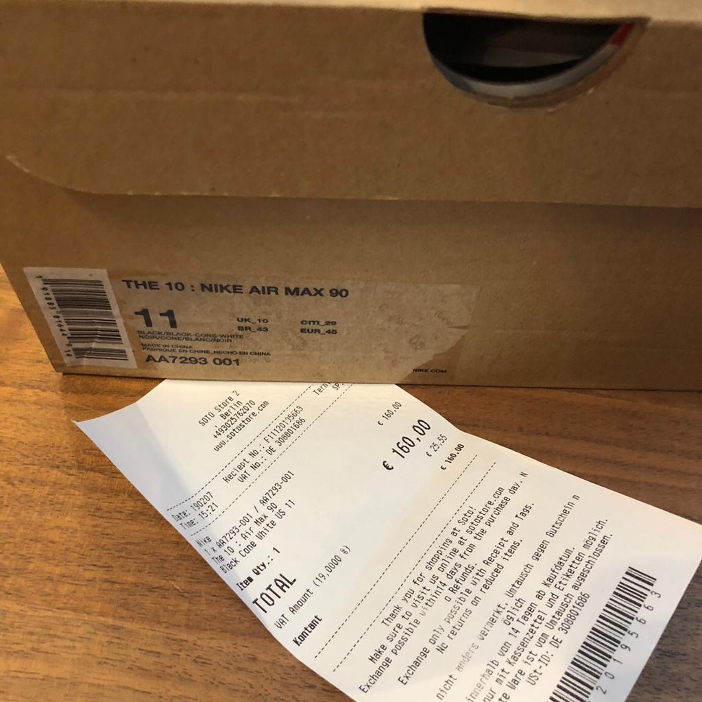 Off white air cheap max 90 receipt