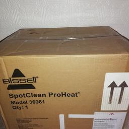 bissell spot lean proheat
. model no. 36981
new and unopened 
bought for £126. from QVC.
pick up only.
 pic. no.2 is example what it looked like, mine is unopened.