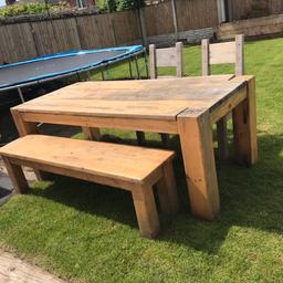 ***FREE***
Large Canadian Oak table needs some TLC (sanding & painting/treating etc) with bench & 2 chairs all needs some tlc as it’s weathered. Suit someone who likes projects. Cost just under £2000 when we bought it new. Collection from Lowton
