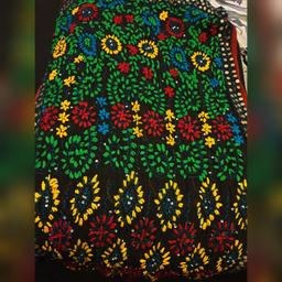 black, Mustard, Red, green, blue, sequins, embroidery