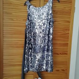 Size 12 sequin dress. Ribbon belt Inc (currently pinned to be tied under bust) from a smoke free home. Southchurch collection