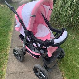 Pink colour pushchair used for 3 months