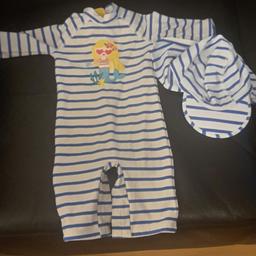 Blue and white stripy girls swimwear. Possibly up buttons underneath. Pick up Liverpool or you can pay delivery.