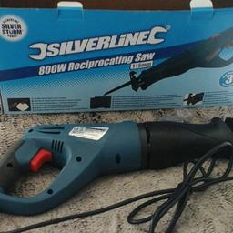 electric reciprocating saw .brand new unused in box. comes with era blades for wood and steel