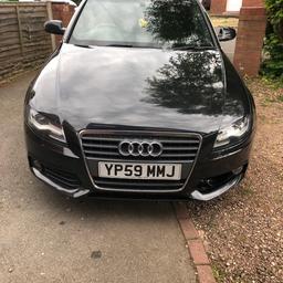 2009 A4 Sline 2.0TDI.

Please read this description and see photos, This is a great car and never let me down, it has 159598 on the clock majority of it is motorway miles. it starts and drives as it should with no smoking knocks or bangs it has some service history. The interior is clean throughout It has air conditioning ,auto lights wipers etc.

POINTS!
THE BODYWORK AND ALLOYS NEEDS MINOR ATTENTION.
Previous stolen recovery.
Time wasters will be ignored