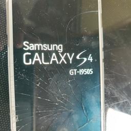 Samsung S4 LTE 32gb white cracked outer glass comes up with logo like in pic then turns off could be bad battery or something else.