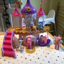My little pony castle plus a few ponies and accessories. A few pieces missing from original set, but still great for someone to play with. Also the swing has a replacement stick (as pictured) that could do with being taped on.
Collect only. No exceptions. Thanks!
