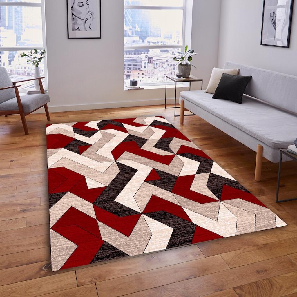 Modern living room rugs soft quality red in London for £49.99 for sale
