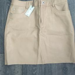 Ladies leather look skirt beige bnwt from river island rrp £32 sell for £5