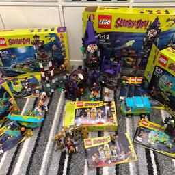 Complete set of 5 Lego Scooby Doo! Sets

Includes sets 75900, 75901, 75902, 75903 and 75904.

All sets come complete with instructions and original boxes and in fantastic condition. All figures are there and only 3 small items missing that I can find:-

75903 - 
Generic wooden oar 
Scooby snack
75904 -
Generic black magnifying glass 

Can post at cost but collection preferred 

Thanks
