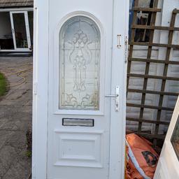 uPVC doors and frame. ready to install. comes with an extra panel with no letter box so could be used as a front or back door.  in good condition. cheap as chips.