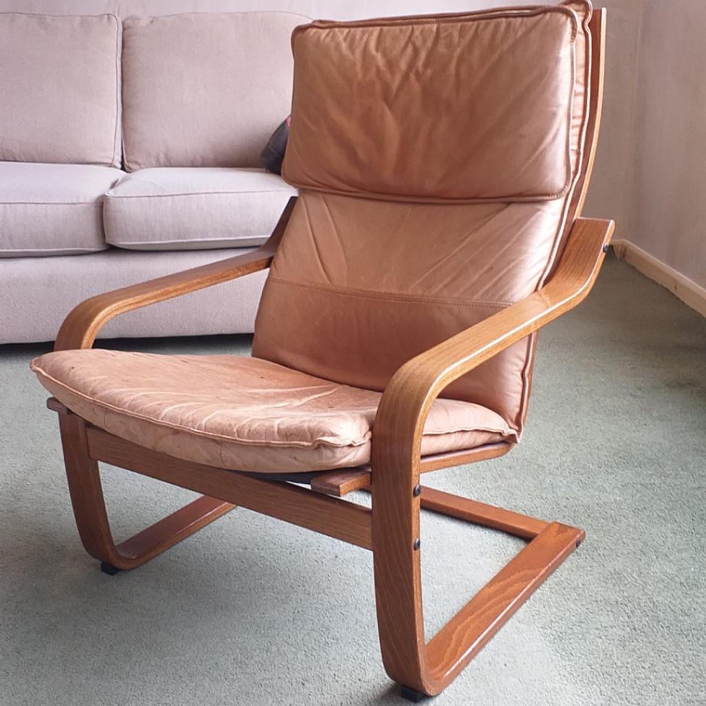 IKEA Poang chair with real leather cushion in ST19 Staffordshire für 20